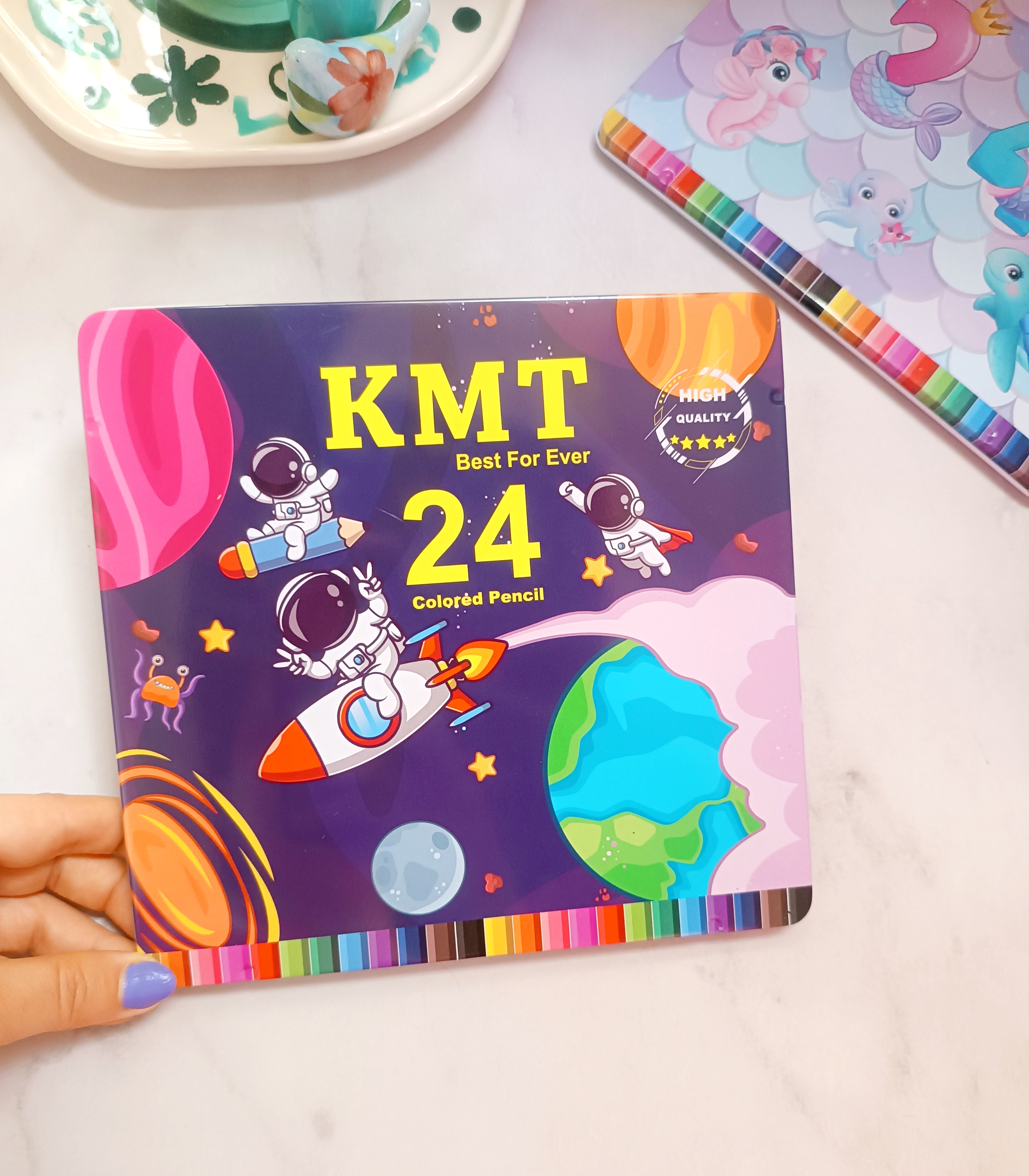مداد رنگی ۲۴ رنگ  KMT جعبه فلزی