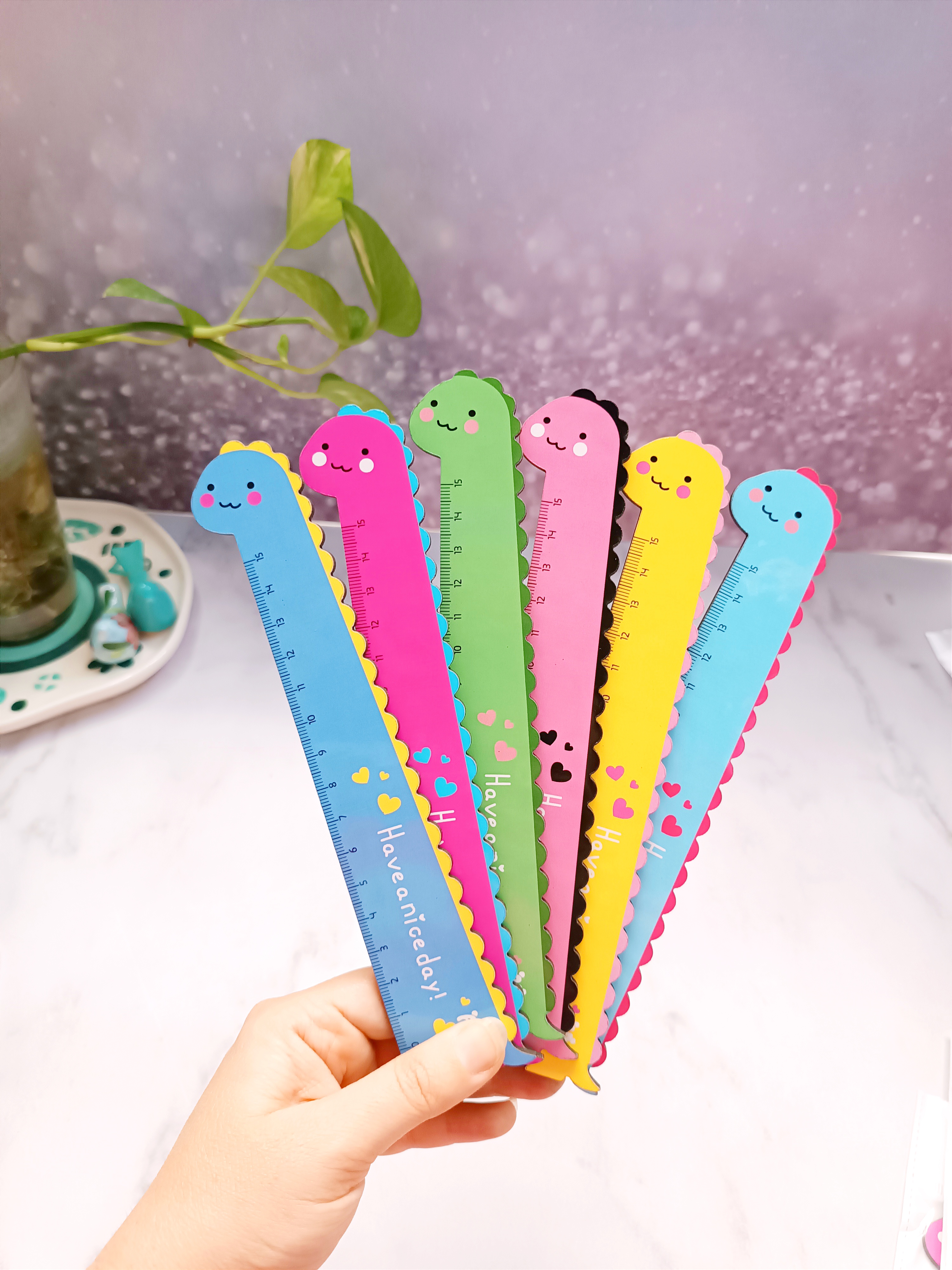 خطکش چوبی دایناسور 15 سانتیمتری